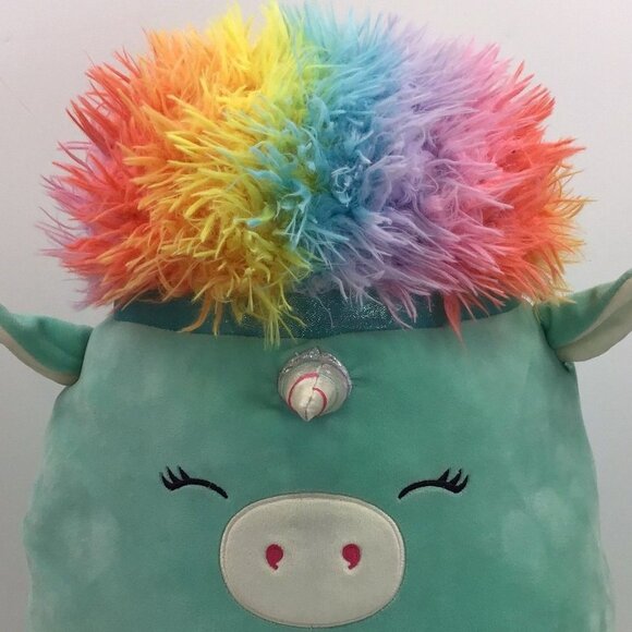 Squishmallow Squish Doos Kennedy Unicorn Plush Pillow Rainbow Hair Tail 17" - Picture 5 of 13